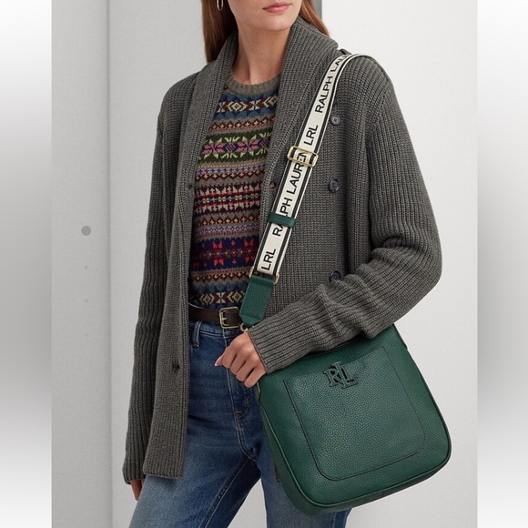 Ralph Lauren Pebbled Leather Large Cameryn Crossbody